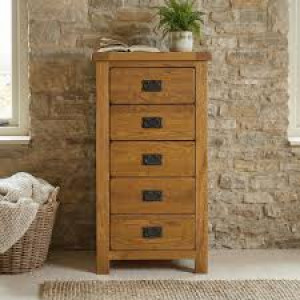 PPS Oak : Tủ Gỗ Sồi 05 Ngăn Kéo Đứng